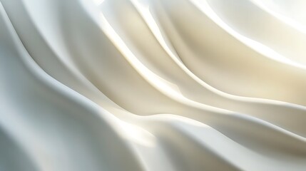 Fototapeta premium 3D-rendered white smooth surface with wavy patterns for beauty graphic use
