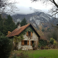 cabin in the mountains