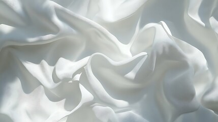 Obraz premium 3D-rendered white fabric-like folds with subtle shadows for beauty graphic use