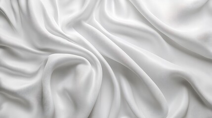 Obraz premium Realistic 3D render of white flowing fabric-like textures for beauty-themed graphics