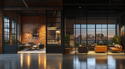 Modern reception room, office building lobby