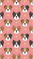 Pattern with dogs dog pattern dog head dog wallpaper 