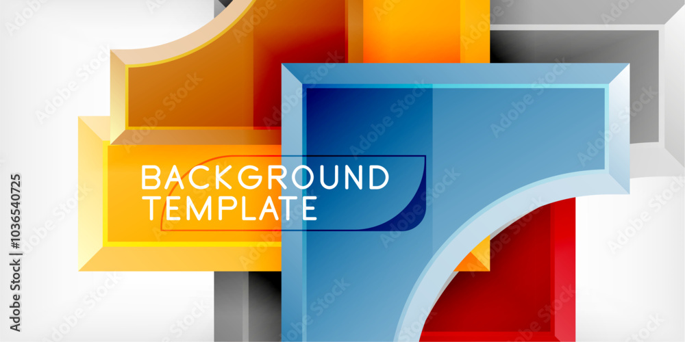 Poster Geometric design abstract background - circles and triangles