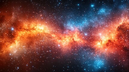 Vibrant nebula displays a stunning array of colors in the vastness of outer space, showcasing the beauty of cosmic phenomena