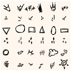 Cute cartoony expression With illustration style doodle and line art