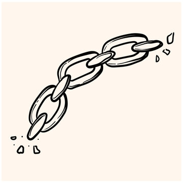 recommend clip art: Hand Drawn Chain With illustration style doodle and line art