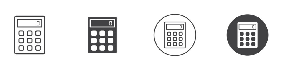 Calculator icon Thin line art isolated