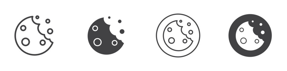 Cookie icon Thin line art isolated
