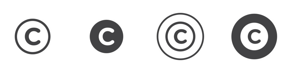 Copyright icon Thin line art isolated