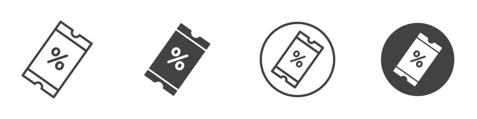 Discount icon Thin line art isolated