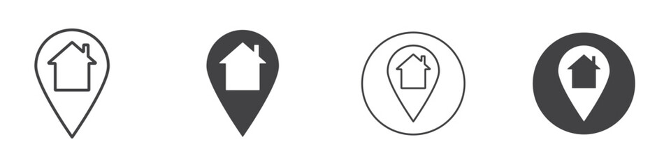 Home location icon Thin line art isolated