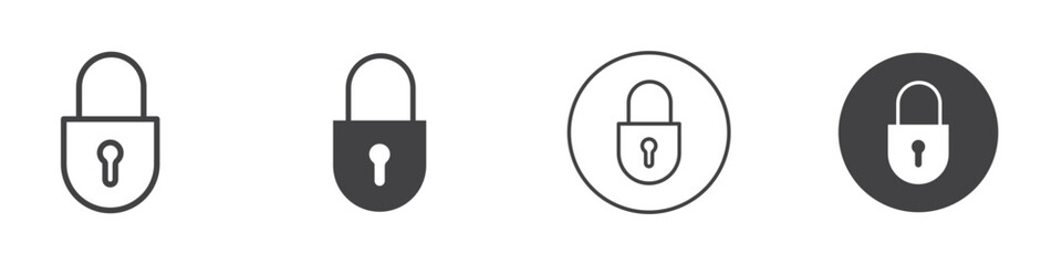 Lock icon Thin line art isolated