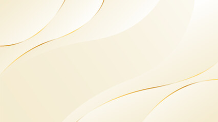 Elegant beige luxury background. Abstract wave dynamic wallpaper with gold lines. Template banner background for beauty products, sales, ads, events, web, and pages
