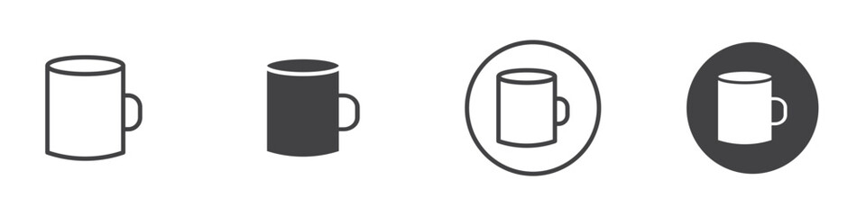 Mug icon Thin line art isolated