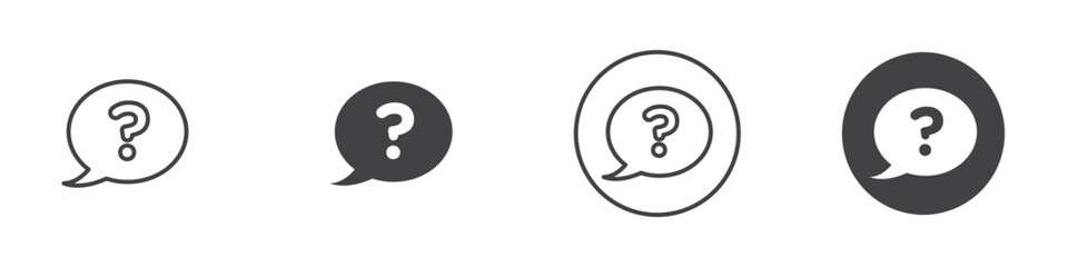 Question icon Thin line art isolated