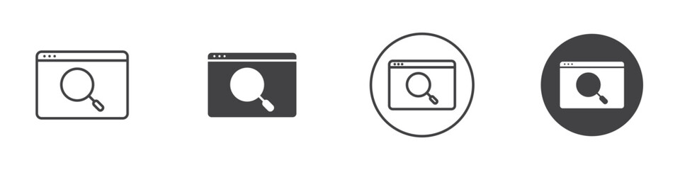 Search online icon Thin line art isolated