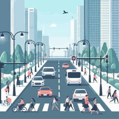 Illustration of a traffic in the city © Andi