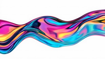 Abstract iridescent shape, 3d render