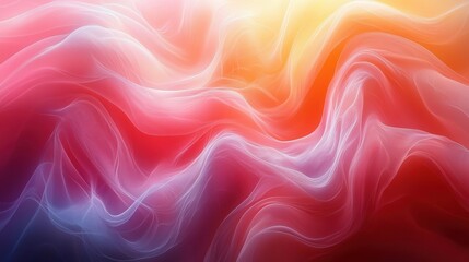 Fototapeta premium A vibrant swirl of colors creates an abstract design resembling flowing fabric in warm hues of orange, pink, and purple