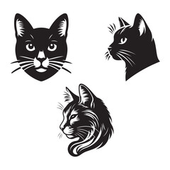 Cat head silhouette vector illustration