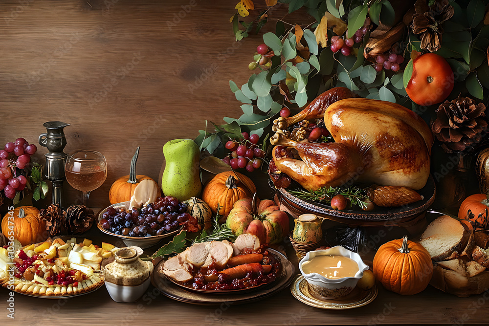 Poster Thanksgiving dinner background