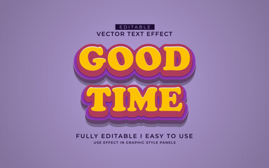 3d editable good time text effect graphic style template