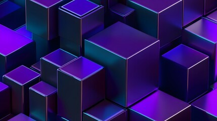 Obraz premium Abstract 3d rendering of geometric shapes. Composition with squares. Cube design. Modern background for poster, cover, branding, banner, placard