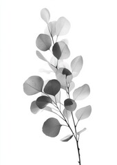 flower illustration in vintage style art, isolated on white background