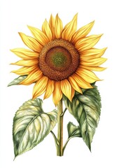 Fototapeta premium flower illustration in vintage style art, isolated on white background