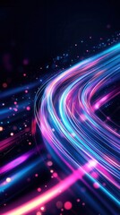 Obraz premium A neon motion lines creating futuristic flashes on a black background