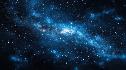 Obraz premium Vast expanse of the night sky filled with vibrant blue and white celestial bodies in a stunning cosmic display