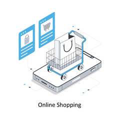 Online Shopping  isometric stock illustration. EPS File stock illustration