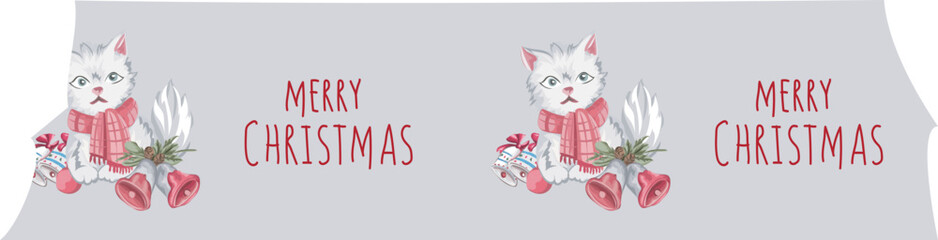 Cute christmas washi tape. Vector illustration.