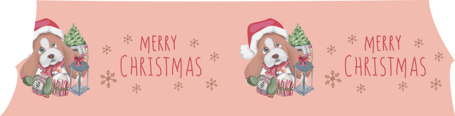 Cute christmas washi tape. Vector illustration.