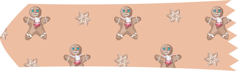Cute christmas washi tape. Vector illustration.