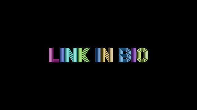Link in bio animation with retro neon style