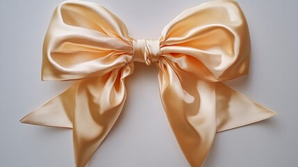 A Large, Perfectly Tied, Golden Satin Bow