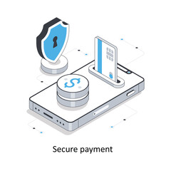 Secure payment  isometric stock illustration. EPS File stock illustration