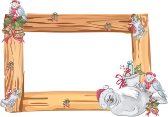 Christmas frame. Vector illustration.