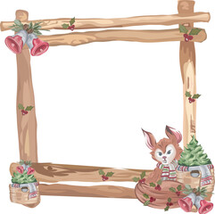 Christmas frame. Vector illustration.