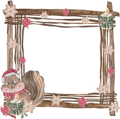 Christmas frame. Vector illustration.