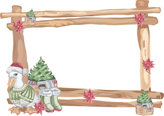 Christmas frame. Vector illustration.