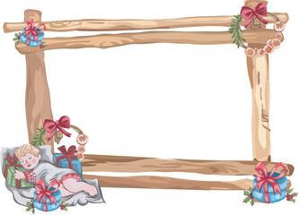 Christmas frame. Vector illustration.