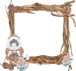 Christmas frame. Vector illustration.