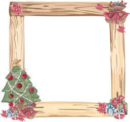 Christmas frame on white background. Vector illustration.