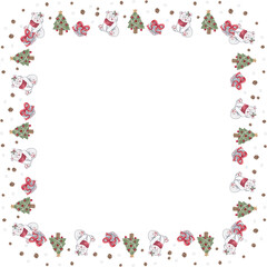 Christmas frame on white background. Vector illustration.