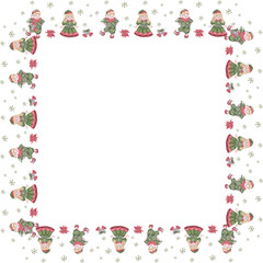 Christmas frame on white background. Vector illustration.