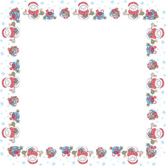 Christmas frame on white background. Vector illustration.