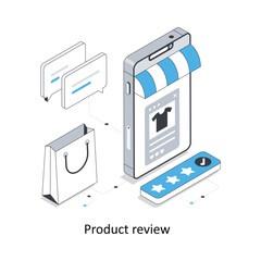 Product review  isometric stock illustration. EPS File stock illustration