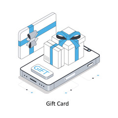Gift Card  isometric stock illustration. EPS File stock illustration